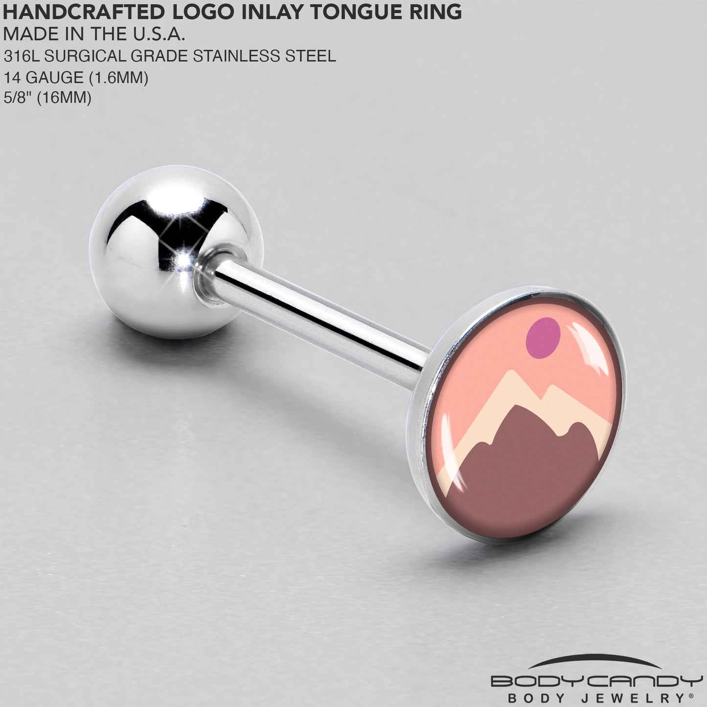 Mountain Sunrise Barbell Tongue Ring by Onyx O