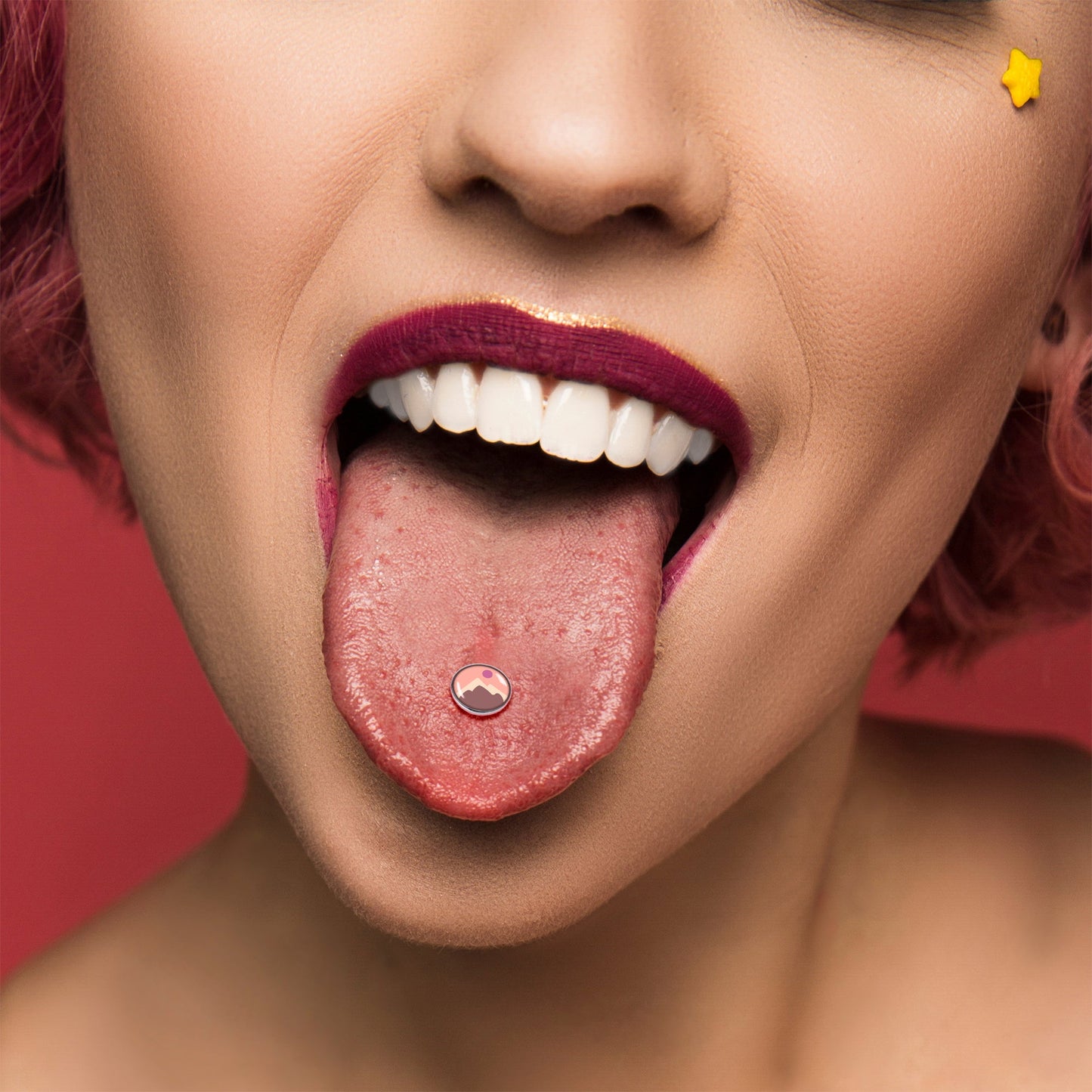 Mountain Sunrise Barbell Tongue Ring by Onyx O