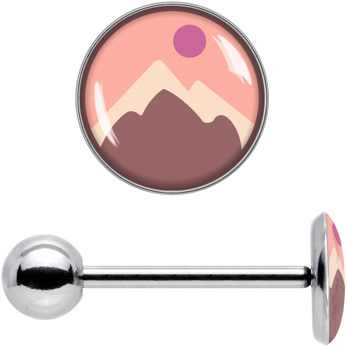 Mountain Sunrise Barbell Tongue Ring by Onyx O