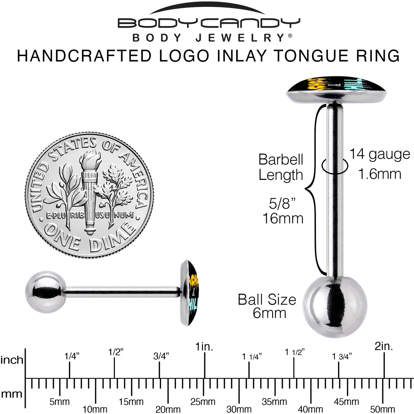 Nachos and Chill Barbell Tongue Ring by Onyx O