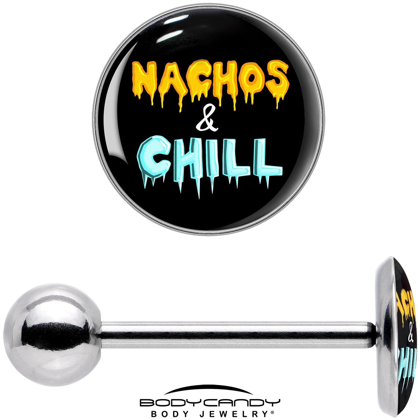 Nachos and Chill Barbell Tongue Ring by Onyx O