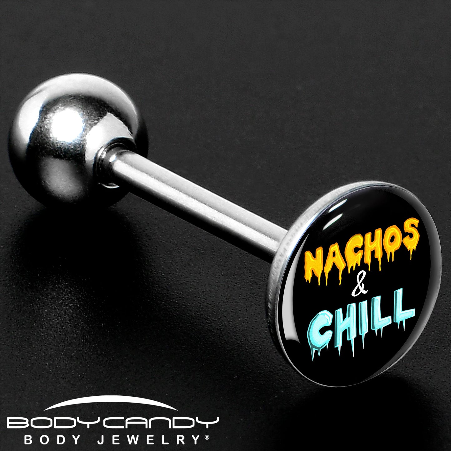 Nachos and Chill Barbell Tongue Ring by Onyx O