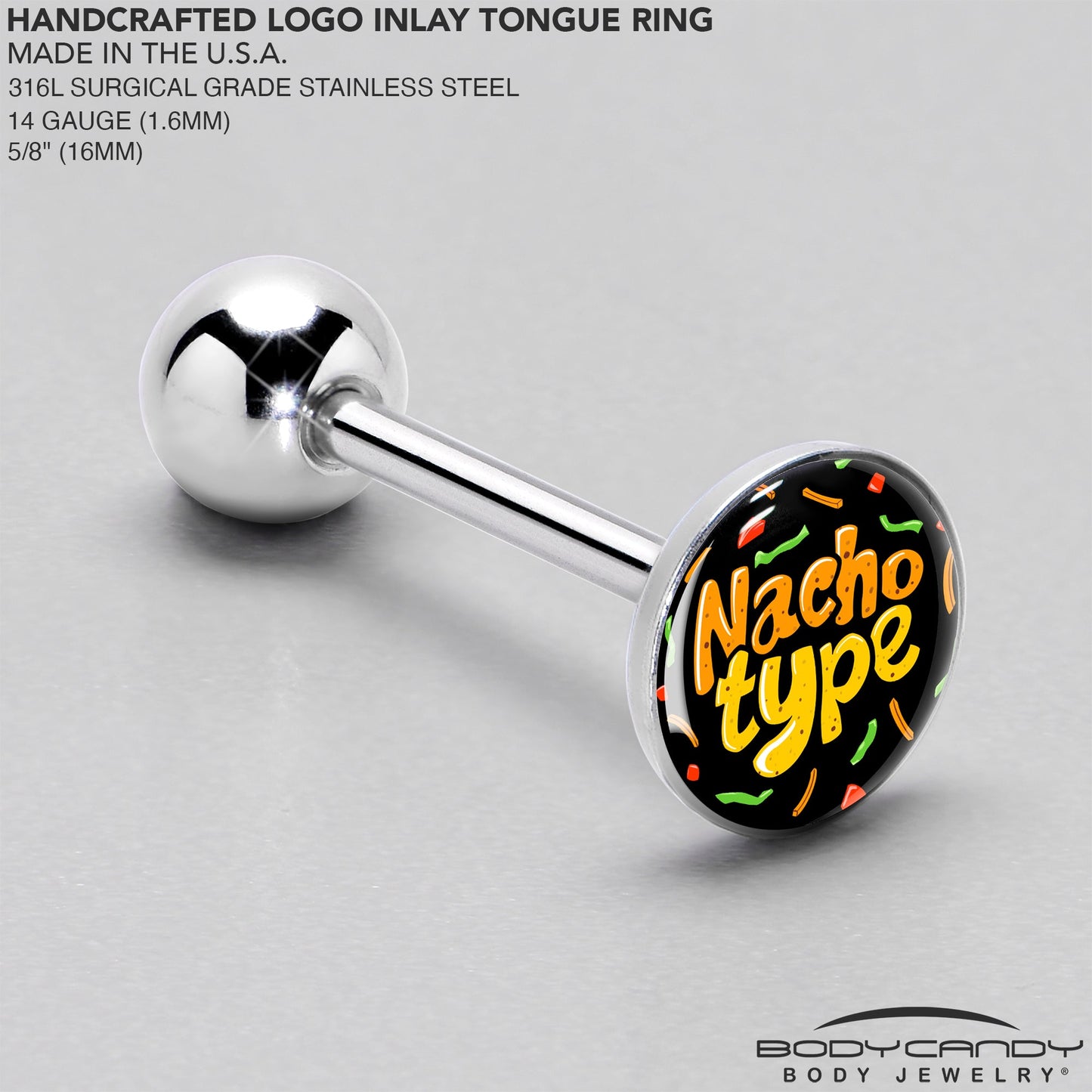 Nacho Type Barbell Tongue Ring by Onyx O
