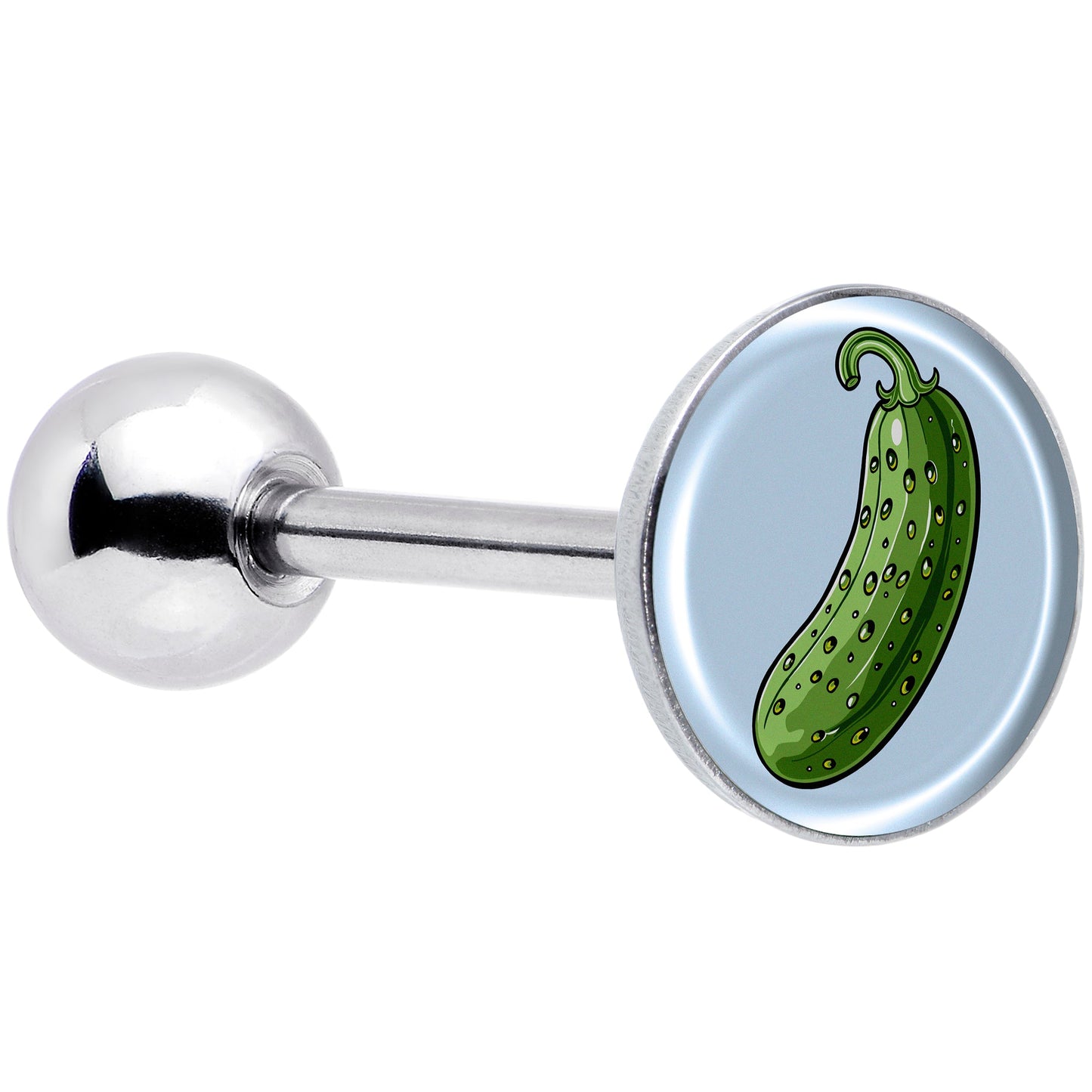 Green Pickle Barbell Tongue Ring by Onyx O