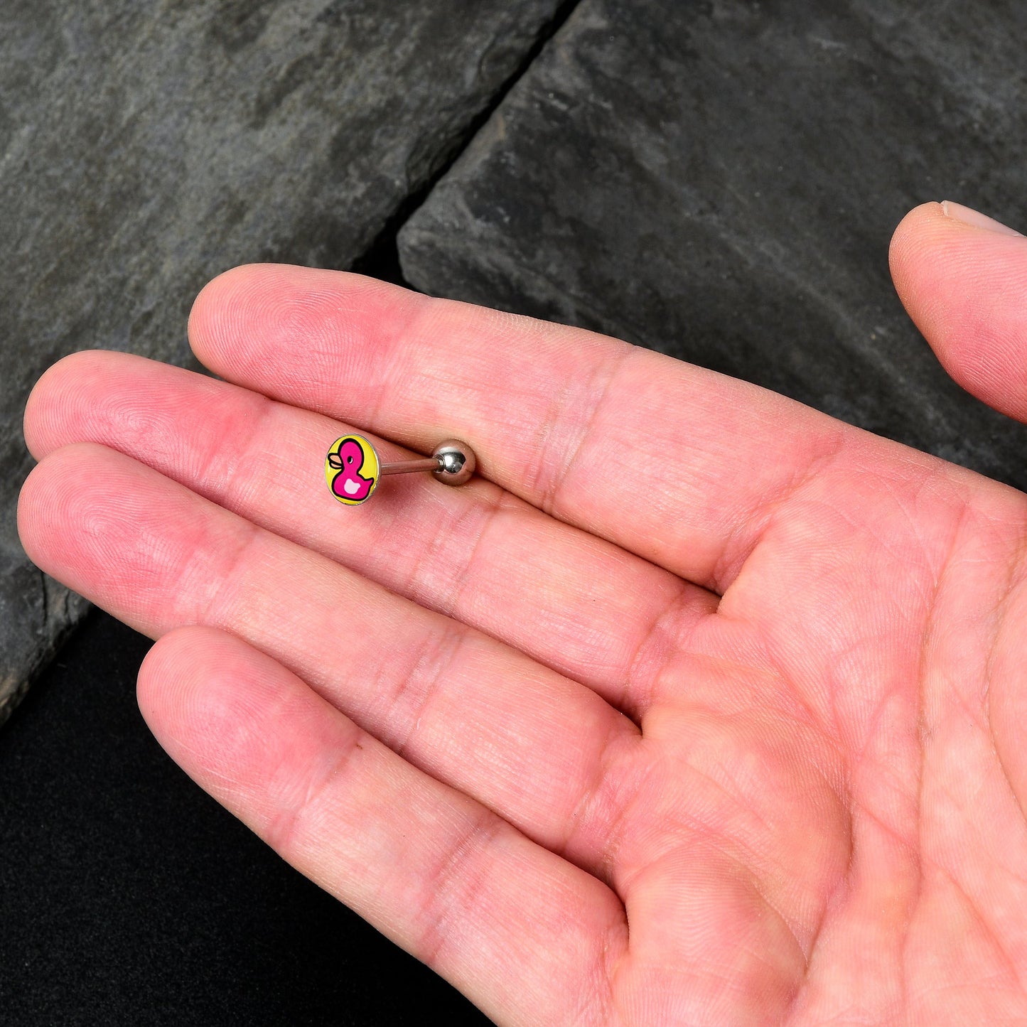 Pink Ducky Barbell Tongue Ring by Onyx O