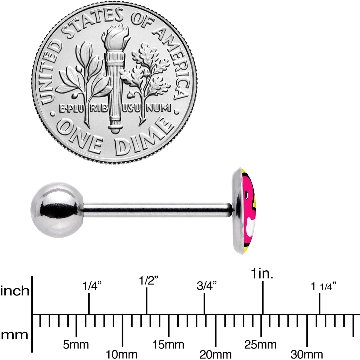 Pink Ducky Barbell Tongue Ring by Onyx O