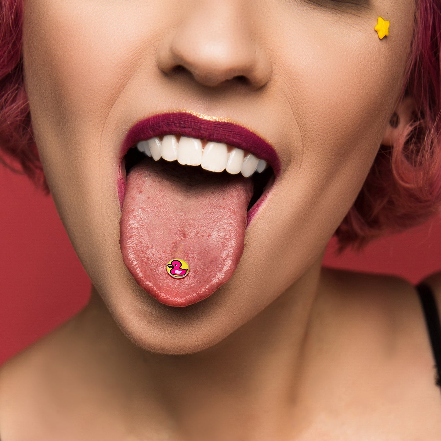 Pink Ducky Barbell Tongue Ring by Onyx O
