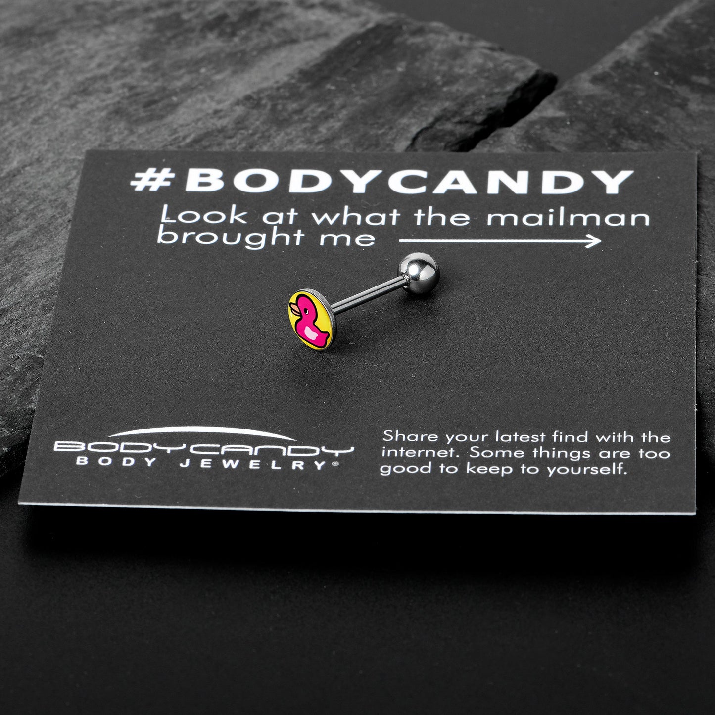 Pink Ducky Barbell Tongue Ring by Onyx O