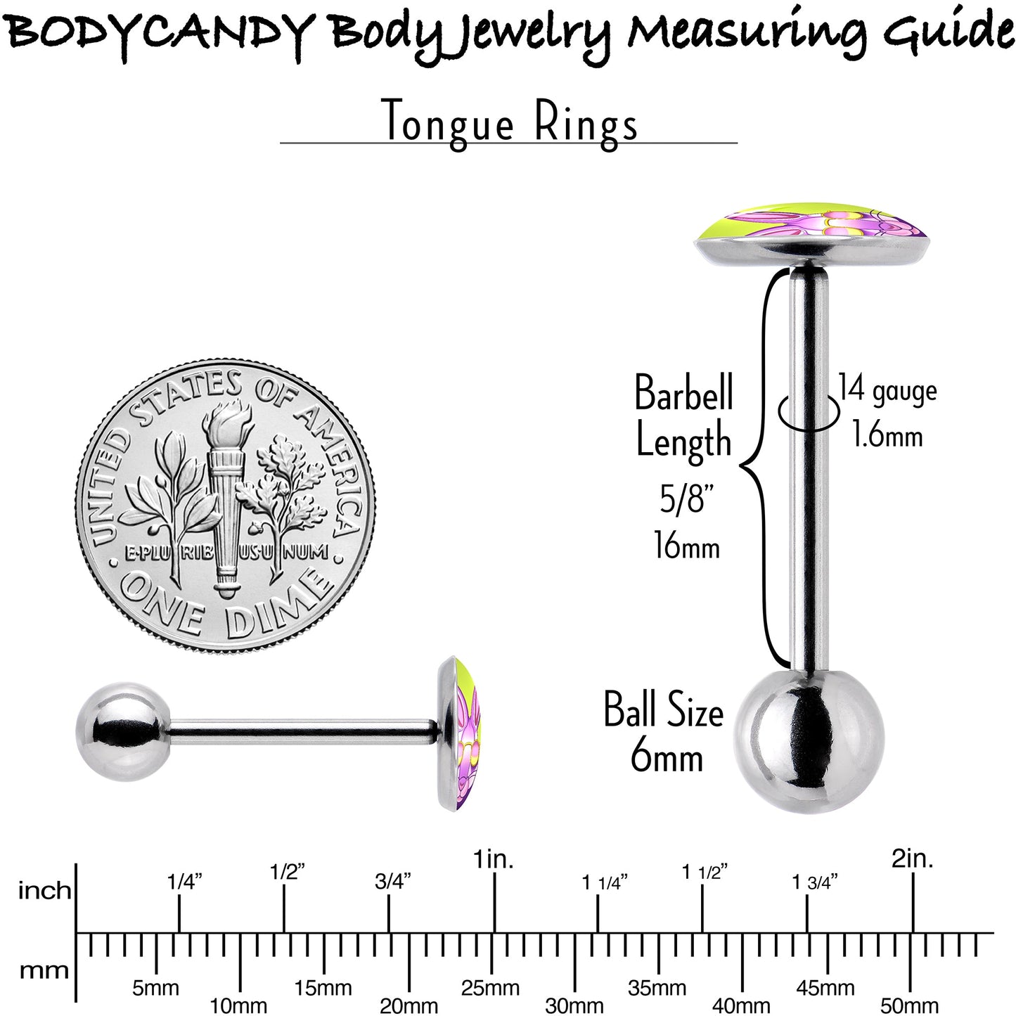 Cool Shades Bunny Barbell Tongue Ring by Onyx O