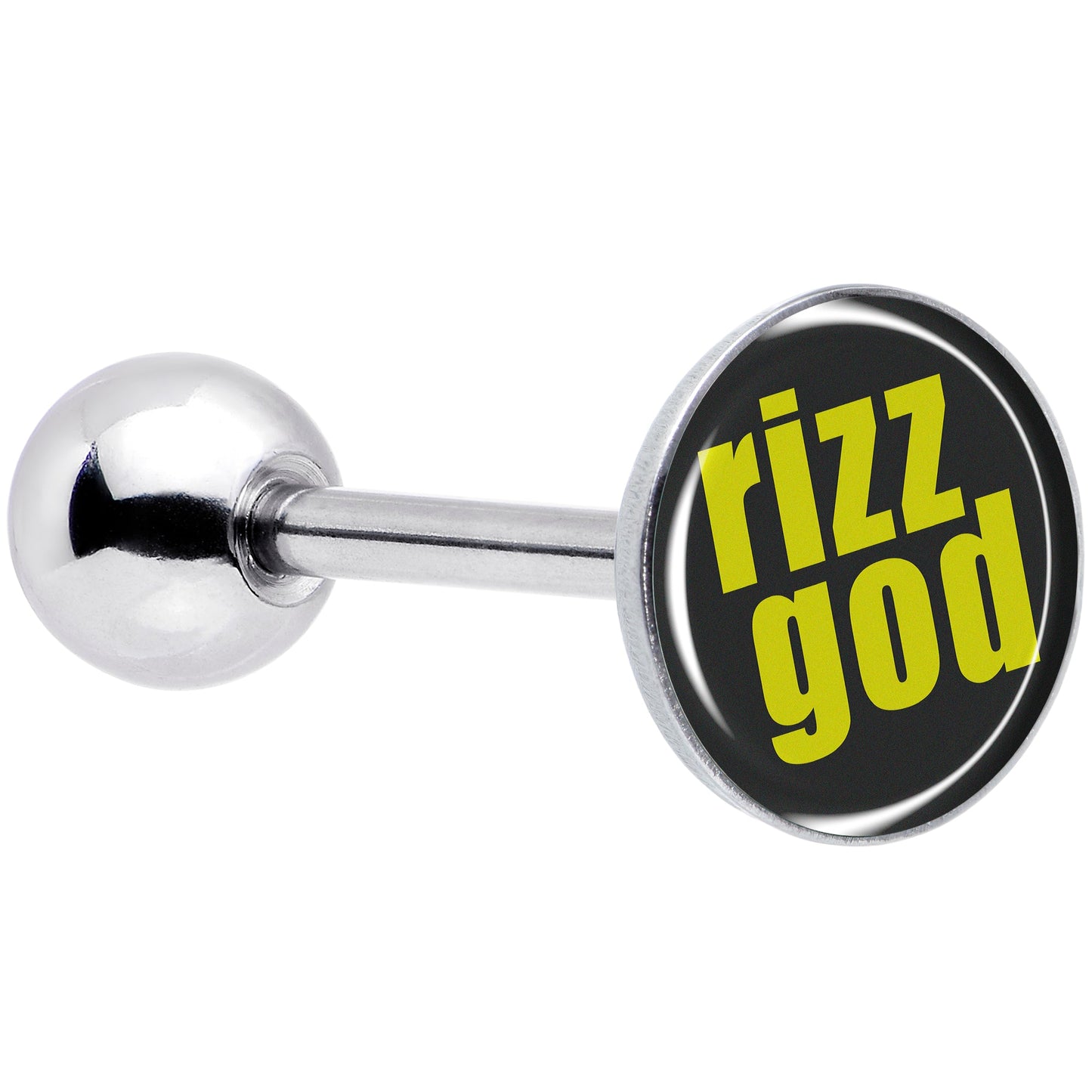 RIZZ GOD Barbell Tongue Ring by Onyx O