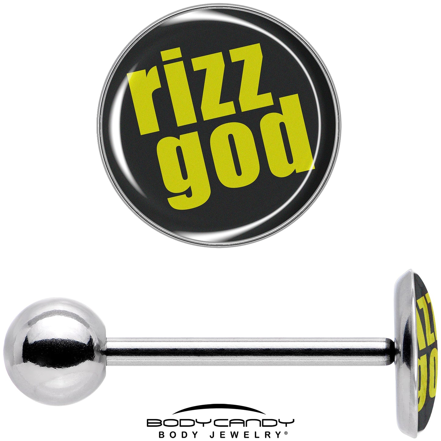 RIZZ GOD Barbell Tongue Ring by Onyx O