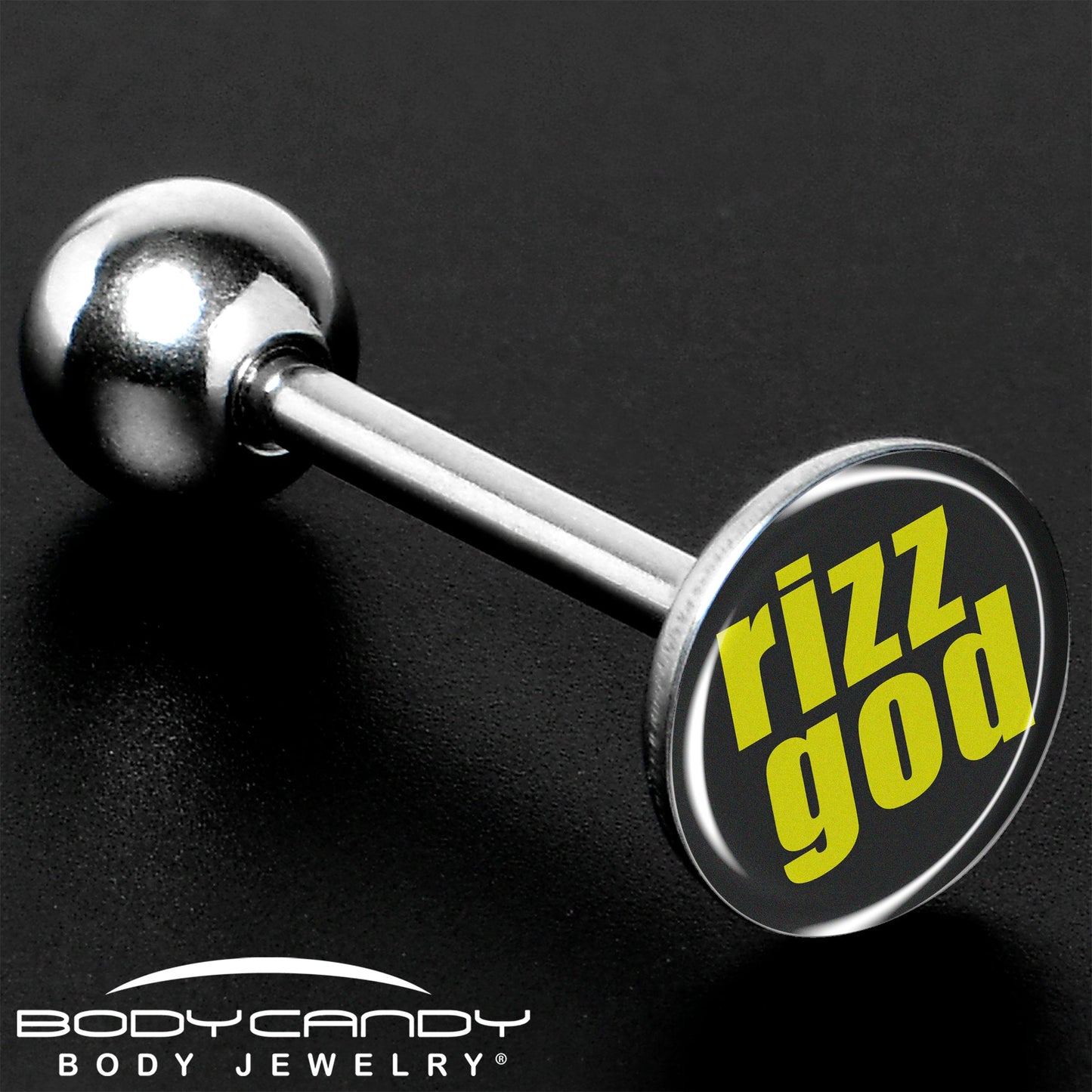 RIZZ GOD Barbell Tongue Ring by Onyx O