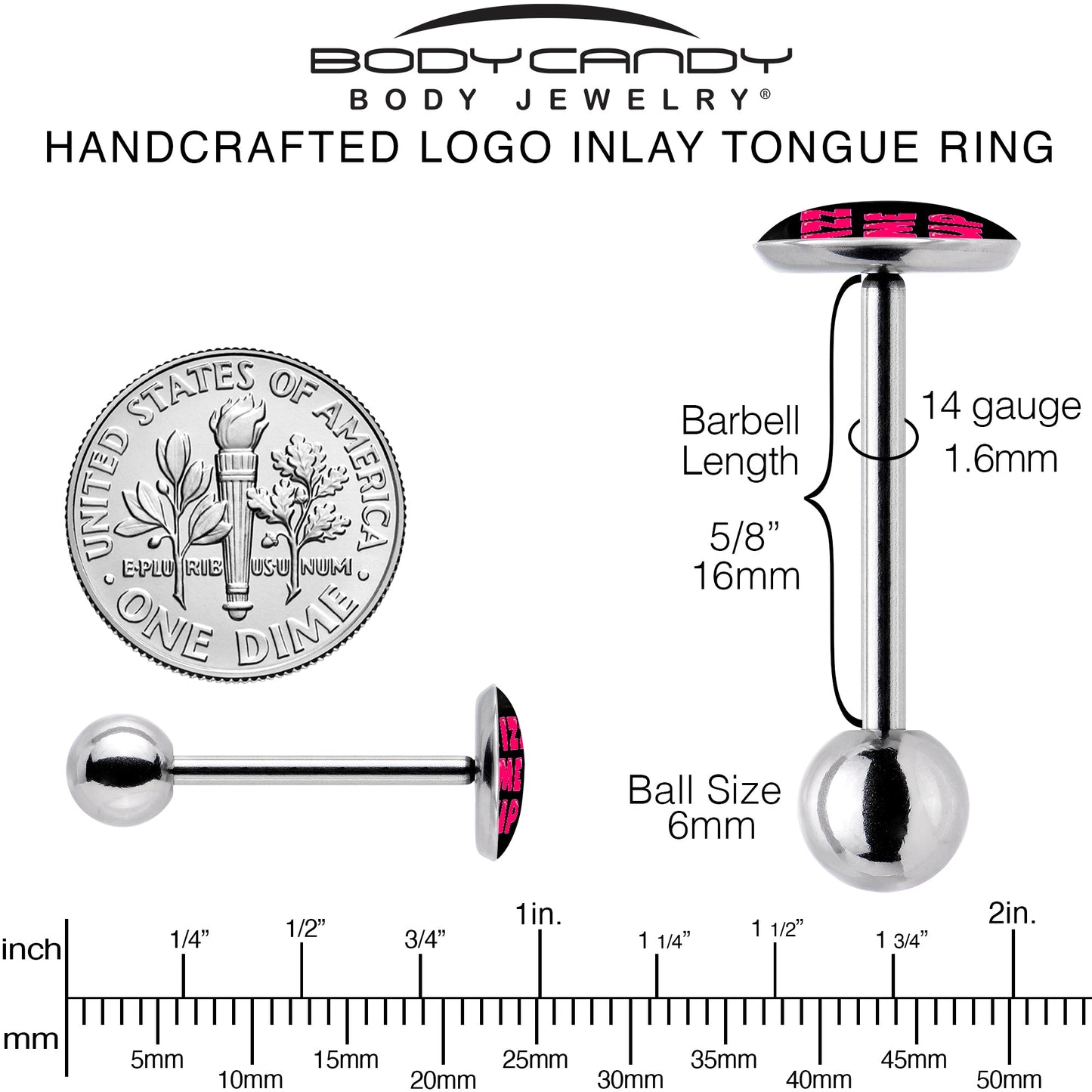 RIZZ ME UP Barbell Tongue Ring by Onyx O