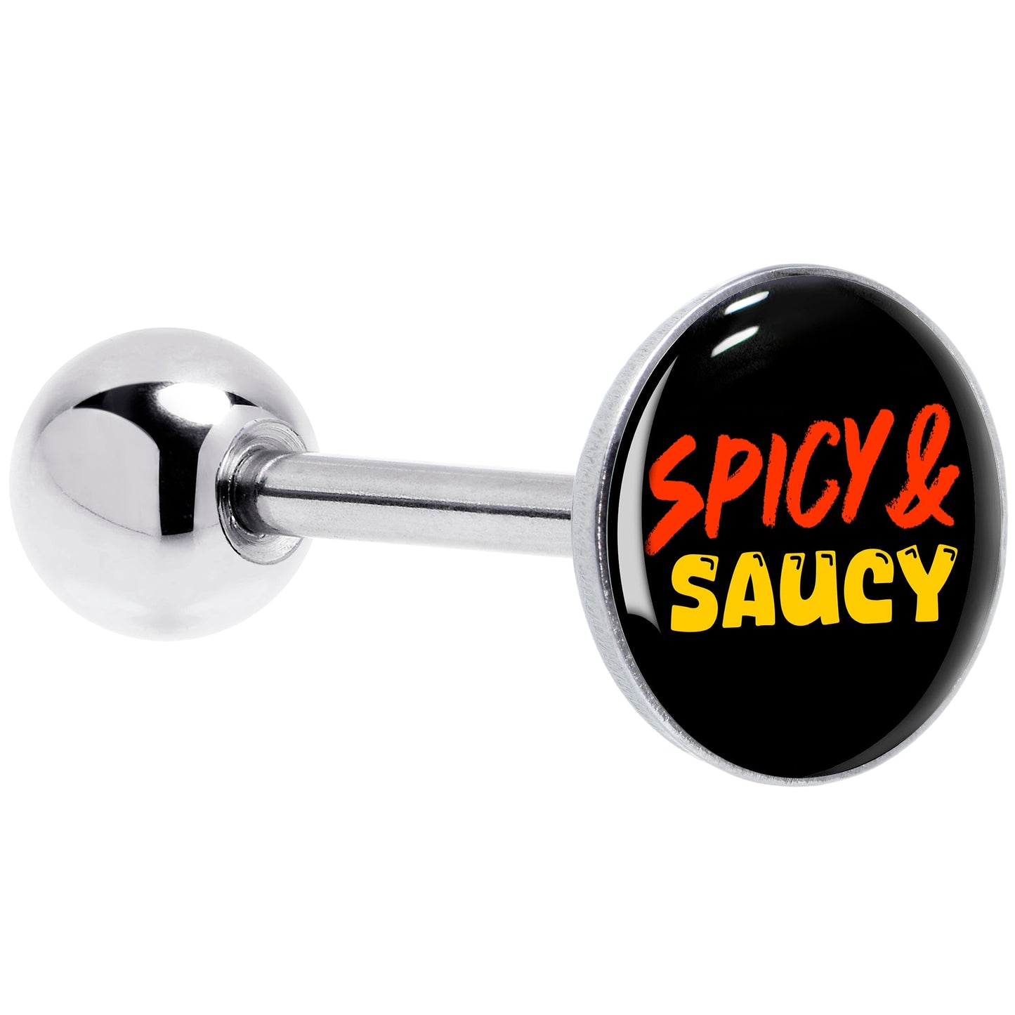 Spicy and Saucy Barbell Tongue Ring by Onyx O