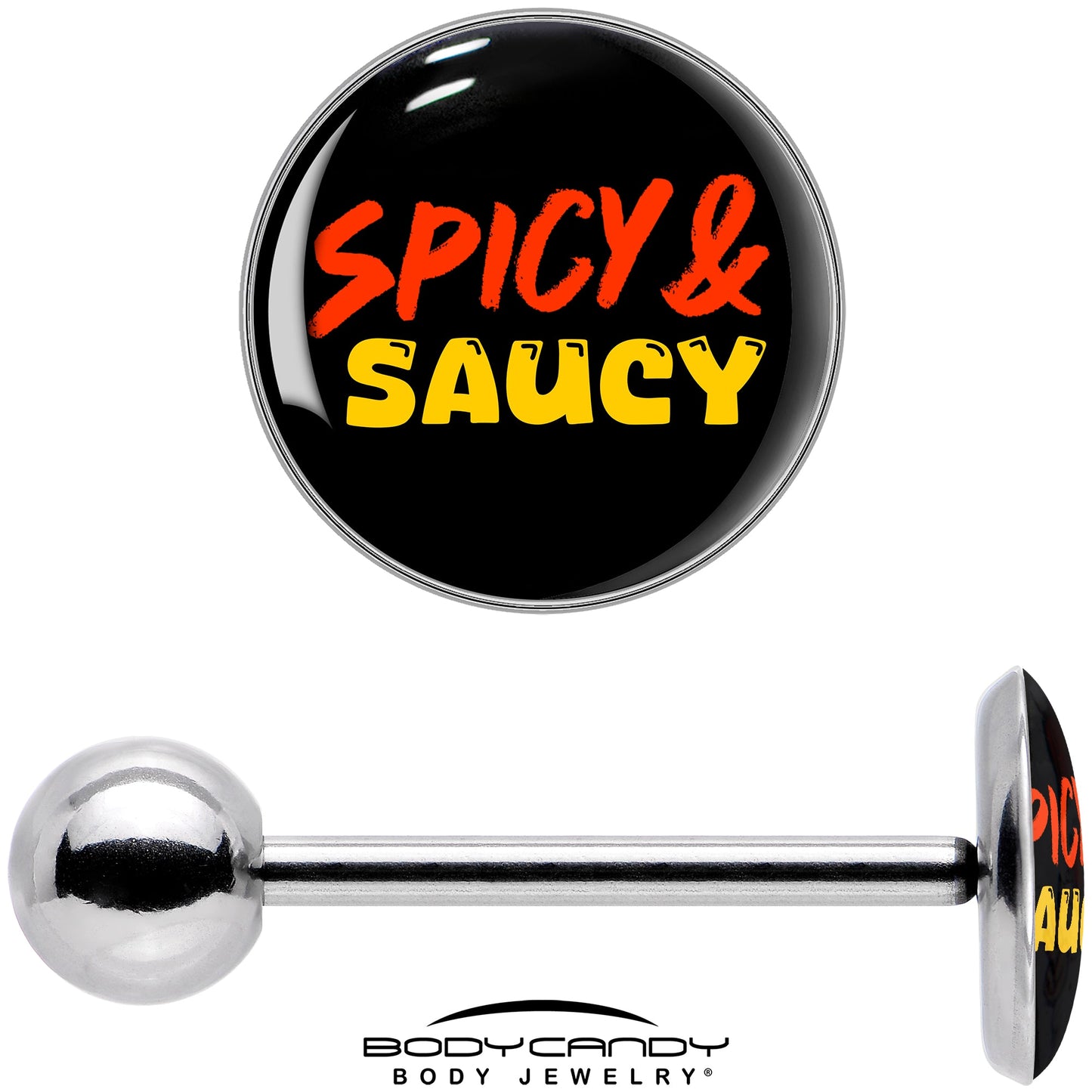 Spicy and Saucy Barbell Tongue Ring by Onyx O