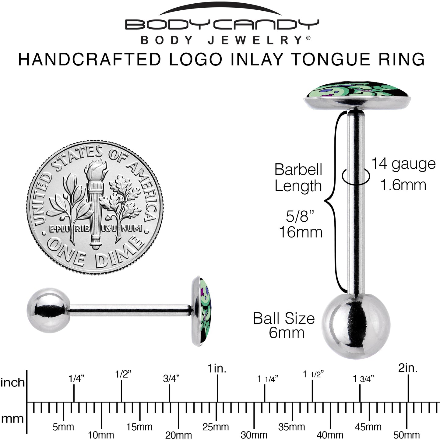 Zombie Bunny Barbell Tongue Ring by Onyx O