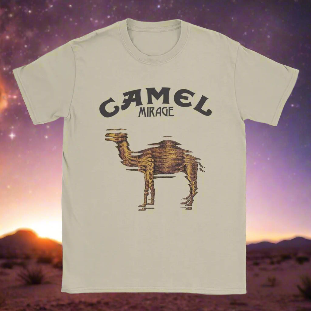 Camel Mirage Band T Shirt Men's Pure Cotton Novelty T-Shirts Crew Neck Tees Short Sleeve Tops 4XL 5XL - Premium  from Lizard Vigilante - Just $18.99! Shop now at Lizard Vigilante