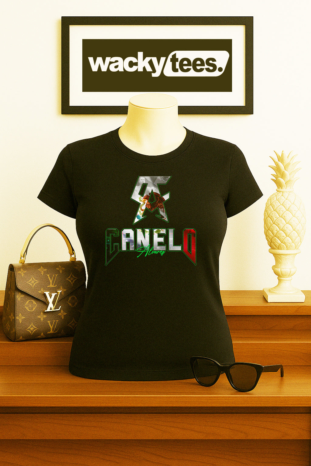 Canelo Alvarez CA Mexican Flag Boxing Distressed 1 Graphic Tee Shirt
