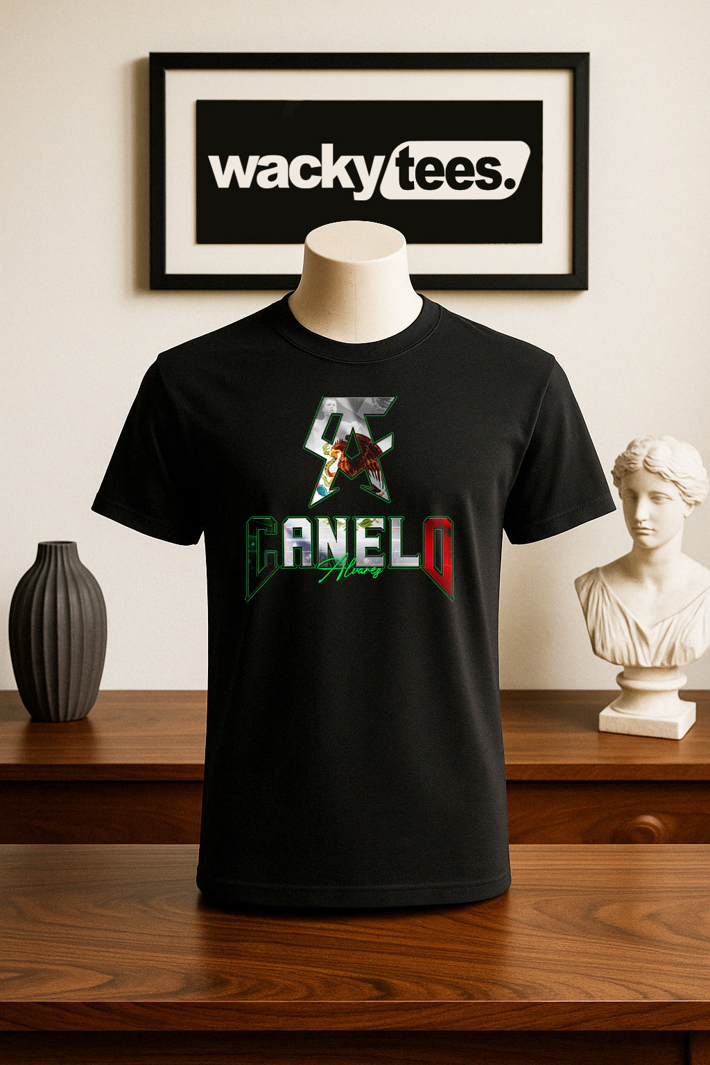 Canelo Alvarez CA Mexican Flag Boxing Distressed 1 Graphic Tee Shirt