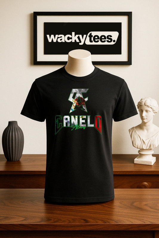 Canelo Alvarez CA Mexican Flag Boxing Distressed 1 Graphic Tee Shirt