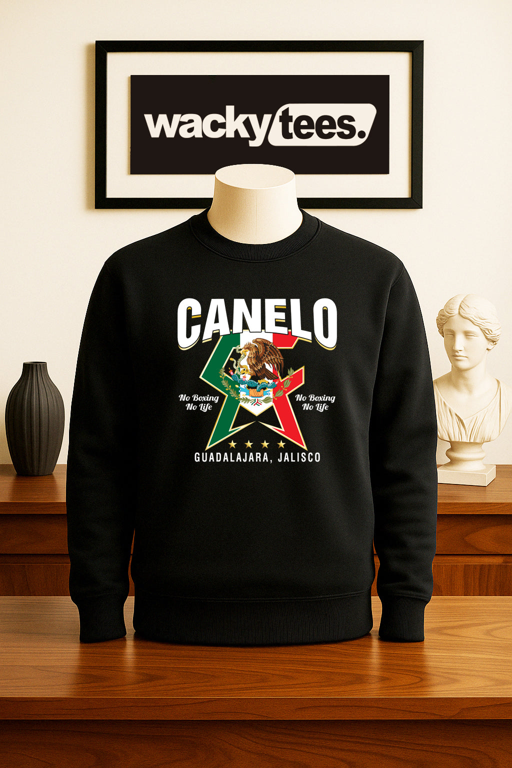 Canelo Alvarez CA No Boxing No Life Mexican Flag Eagle Graphic Tee Shirt