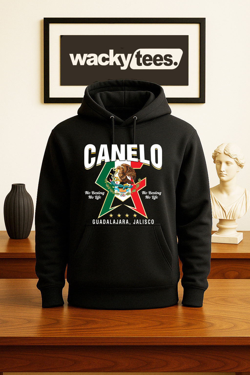 Canelo Alvarez CA No Boxing No Life Mexican Flag Eagle Graphic Tee Shirt