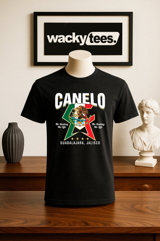 Canelo Alvarez CA No Boxing No Life Mexican Flag Eagle Graphic Tee Shirt