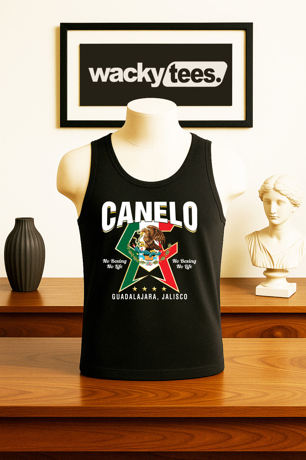 Canelo Alvarez CA No Boxing No Life Mexican Flag Eagle Graphic Tee Shirt