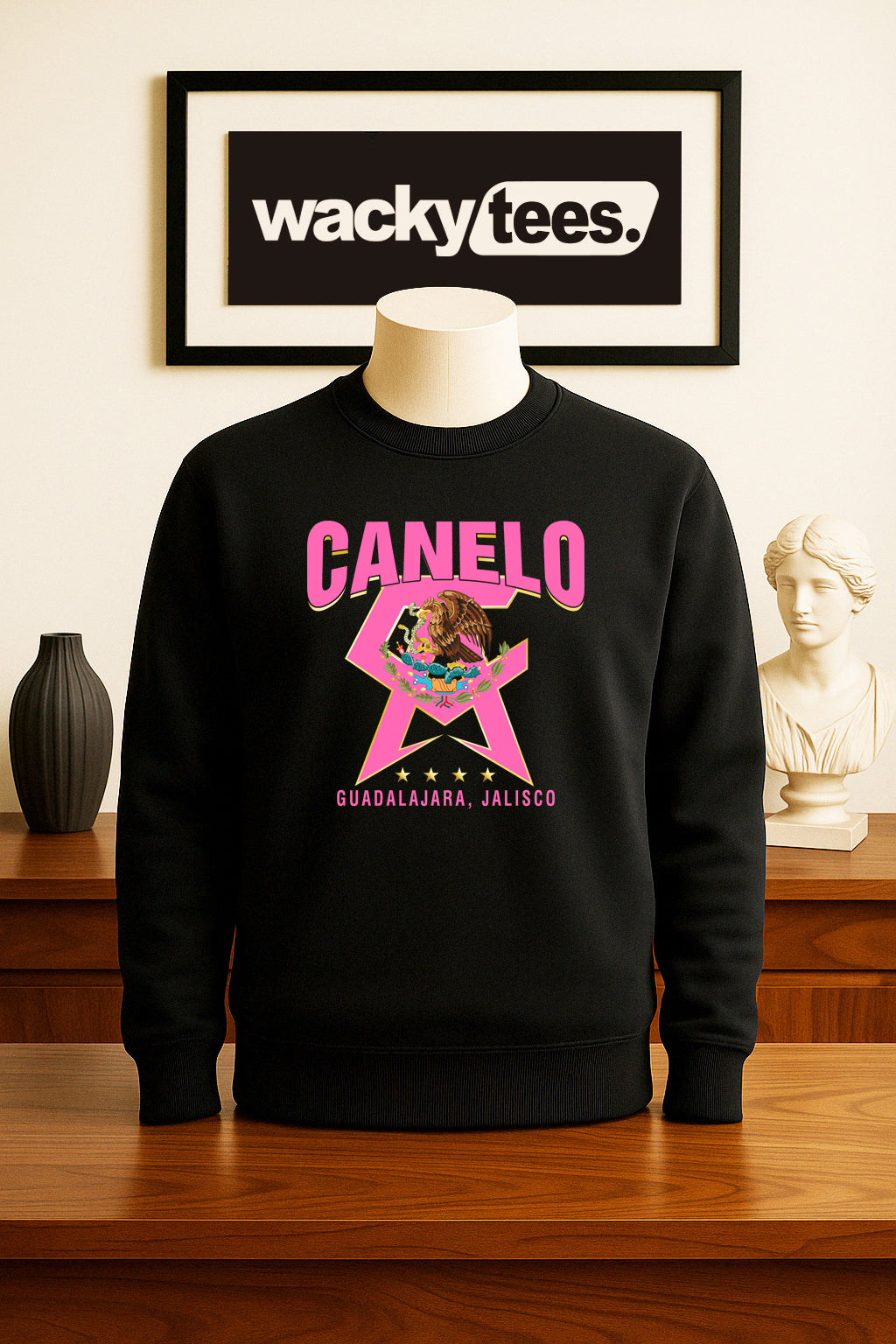 Canelo Alvarez CA Pink Mexico Mexican Flag Eagle Graphic Tee Shirt