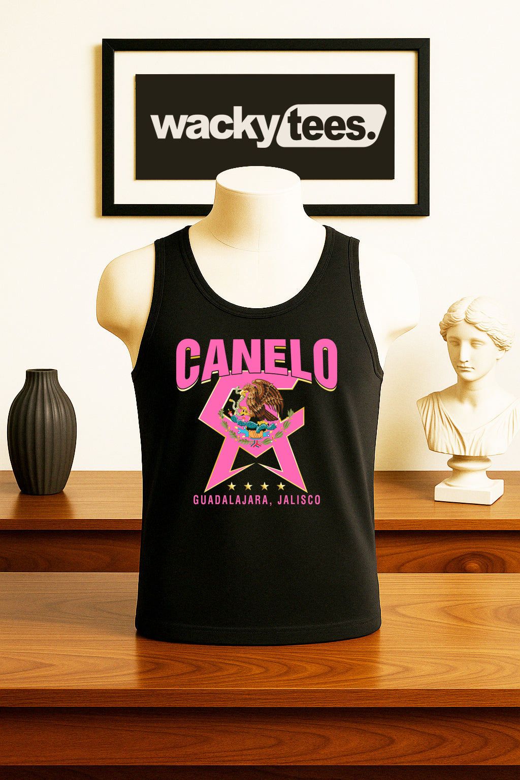 Canelo Alvarez CA Pink Mexico Mexican Flag Eagle Graphic Tee Shirt