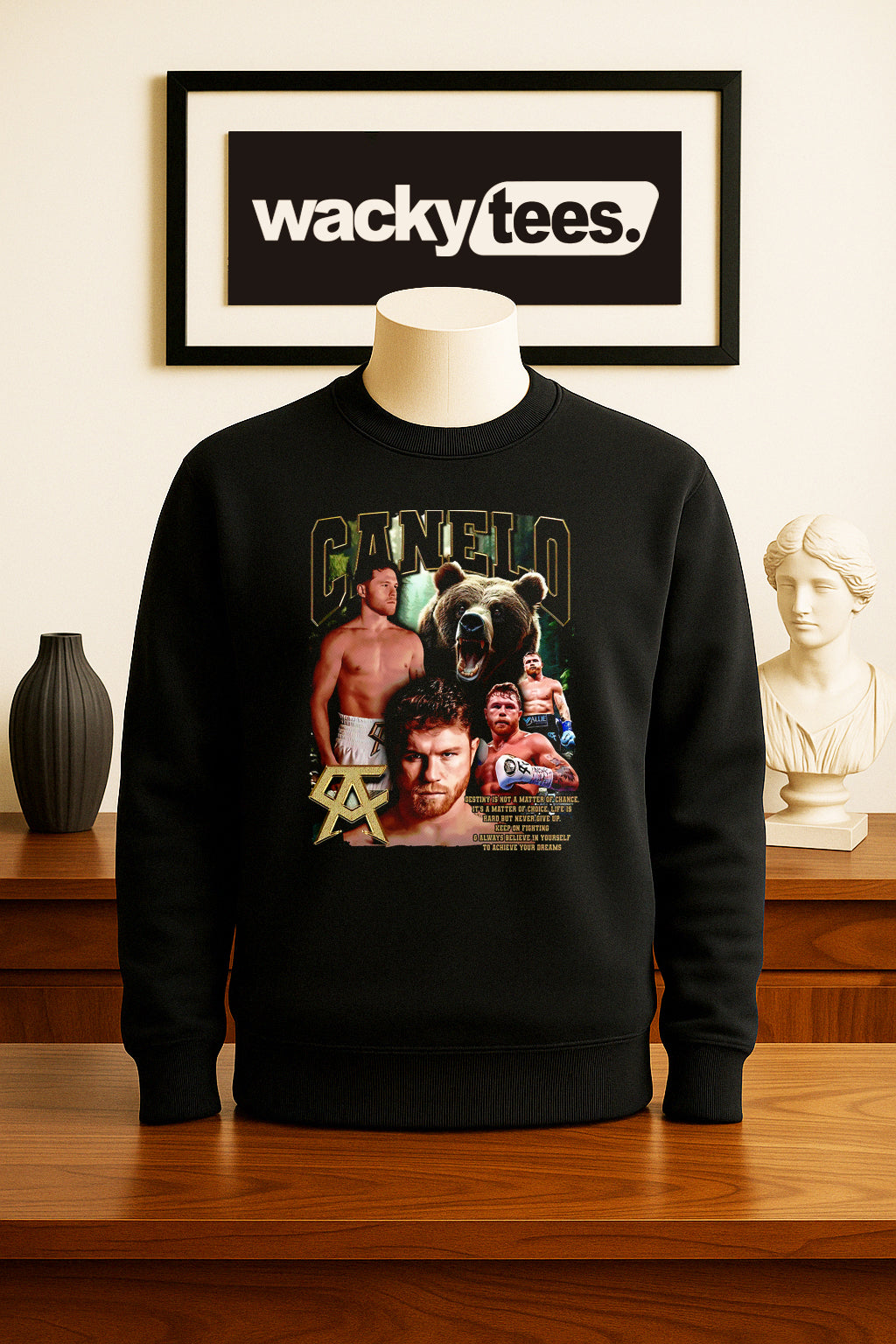 Canelo Alvarez El Oso Portrait Boxing Distressed Graphic Tee Shirt