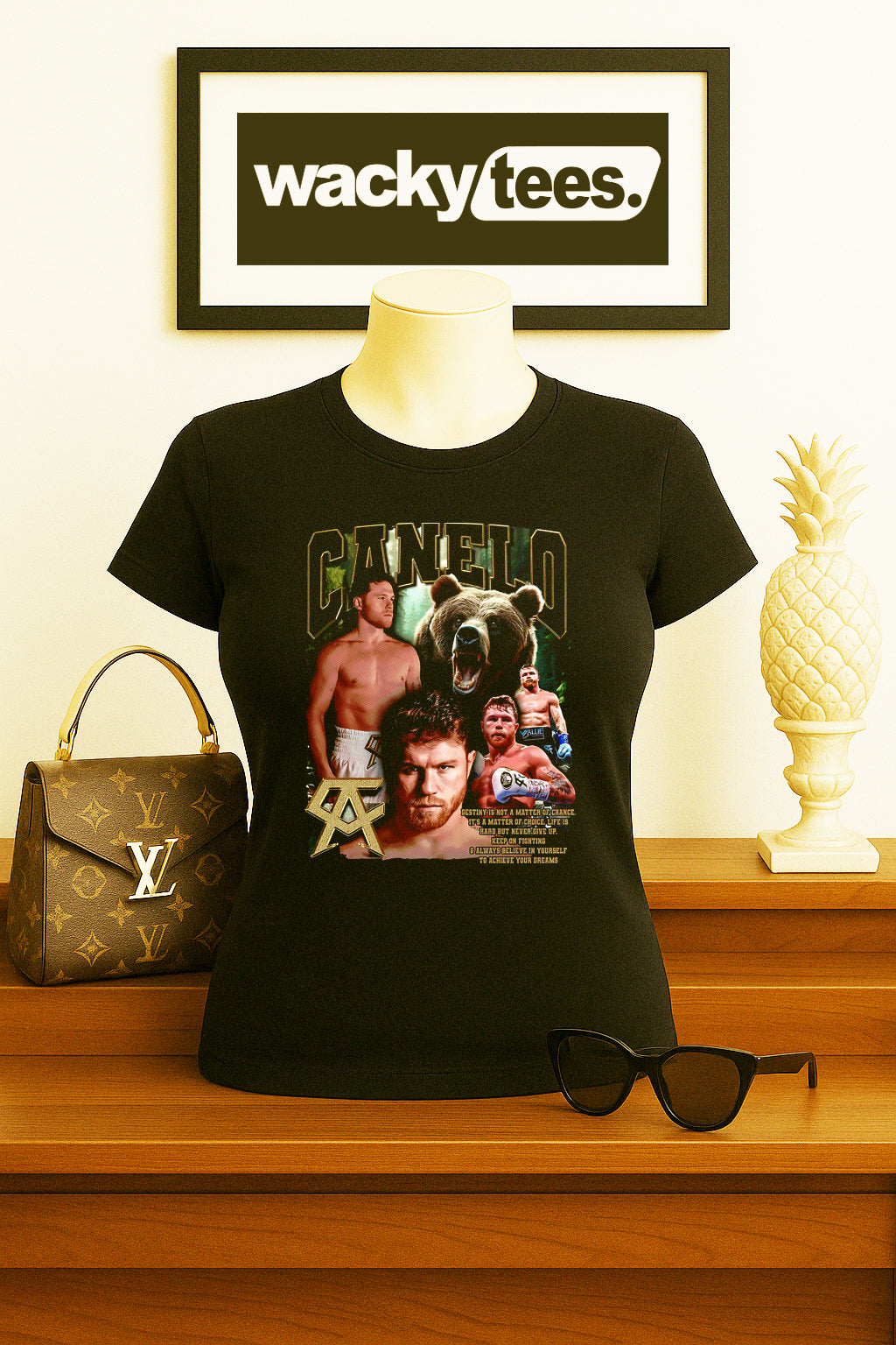 Canelo Alvarez El Oso Portrait Boxing Distressed Graphic Tee Shirt