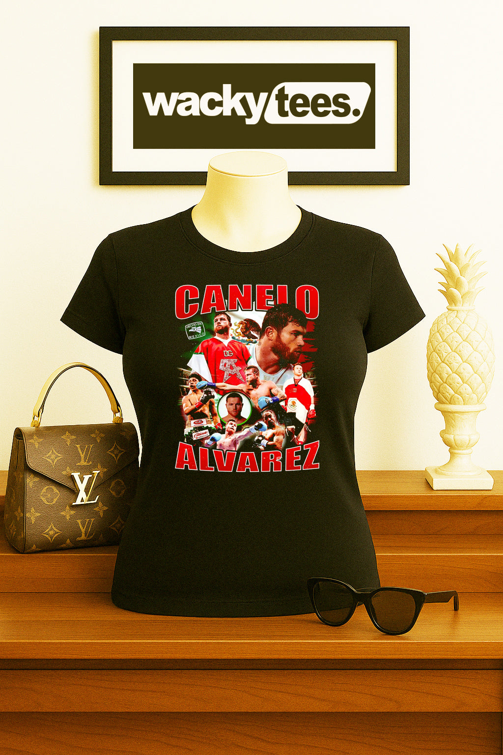 Canelo Alvarez Hecho En Mexico Bootleg Distressed Graphic Tee Shirt