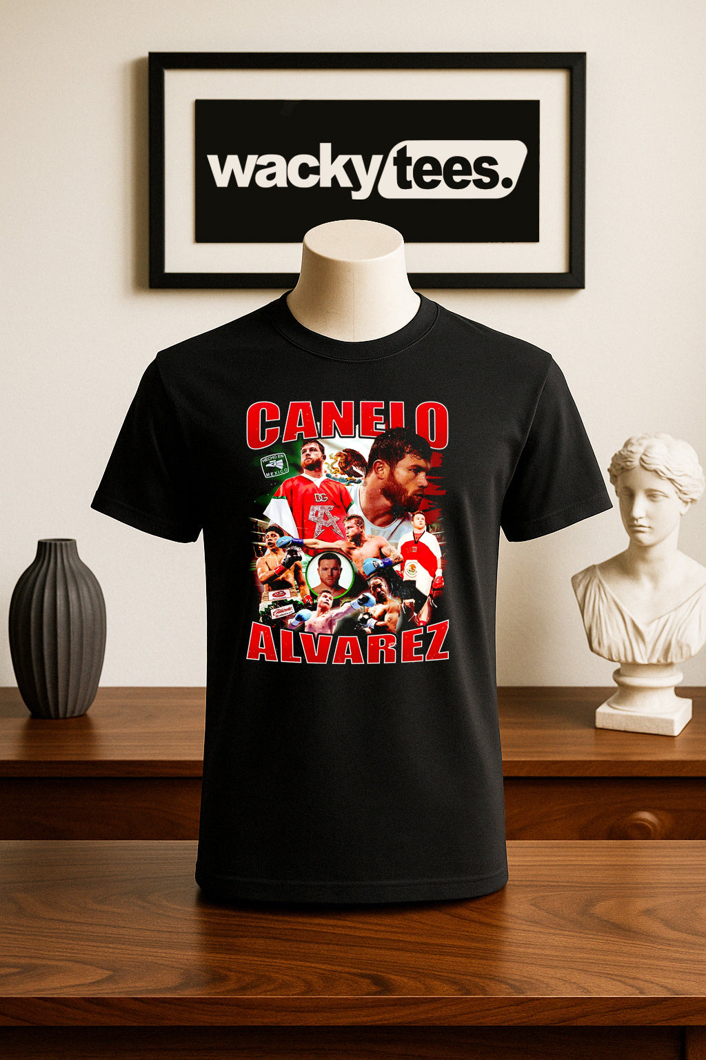 Canelo Alvarez Hecho En Mexico Bootleg Distressed Graphic Tee Shirt
