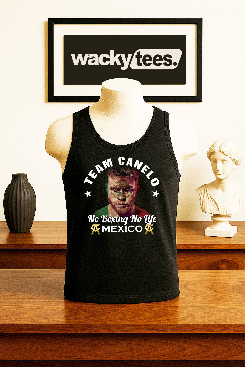 Team Canelo Alvarez Mexican Flag Face No Boxing No Life Mexico Graphic Tee Shirt