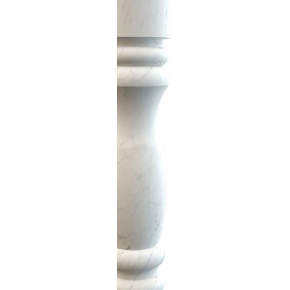 Carrara White Marble Balustrade Hand-carved from Solid Marble Block (SET of 4)