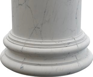Statuario White Marble Doric Greek Hand-carved Column (D)16" (H)111"