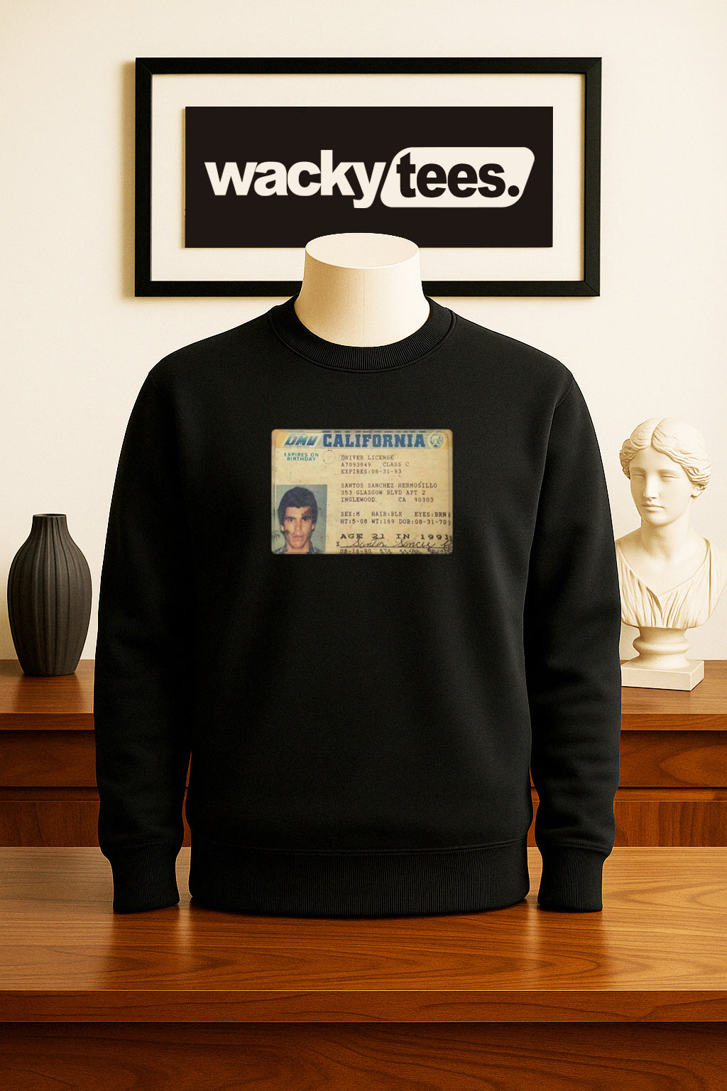 Chalino Sanchez El Gallo De Sinaloa California Drivers License CDL Graphic Tee Shirt