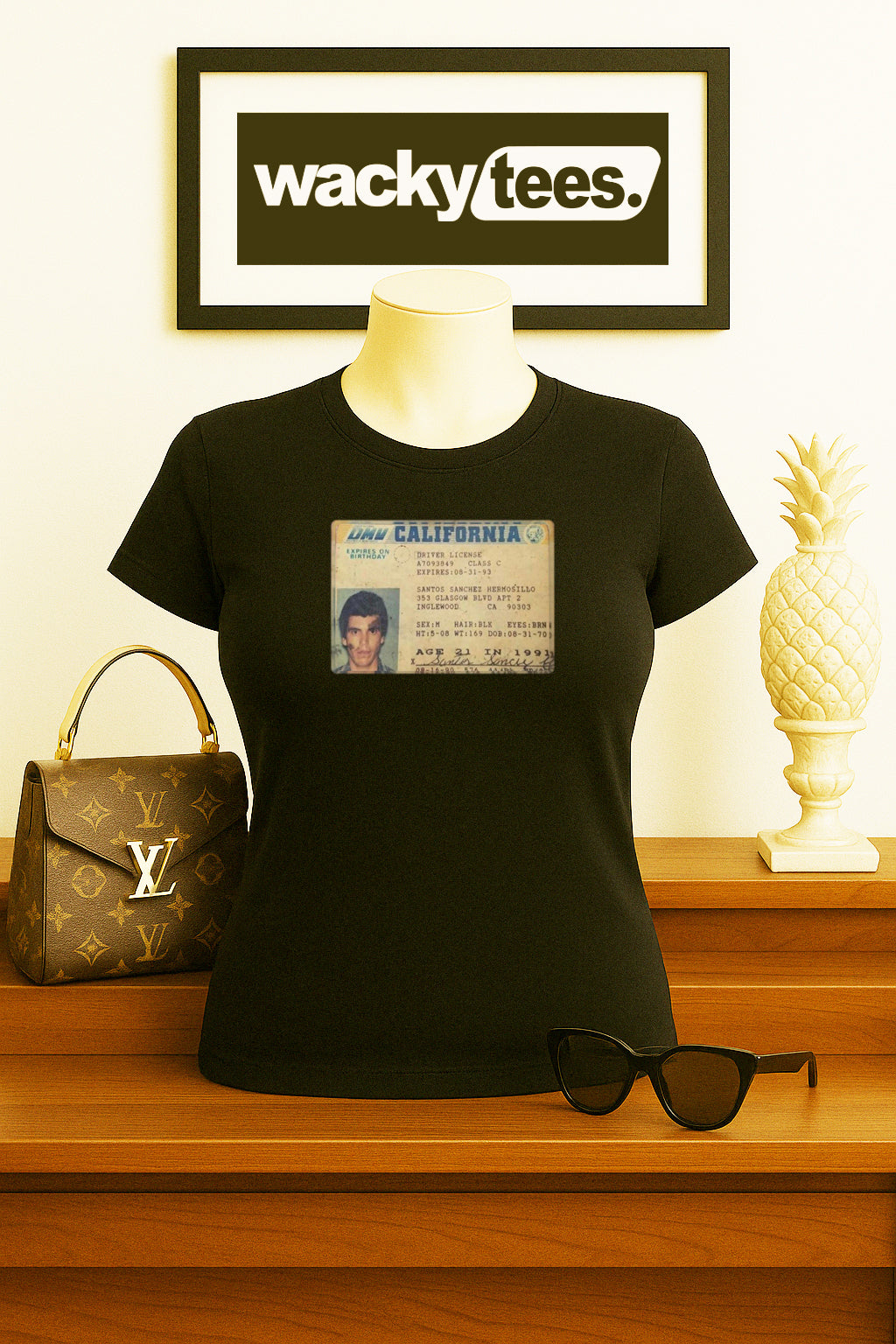 Chalino Sanchez El Gallo De Sinaloa California Drivers License CDL Graphic Tee Shirt