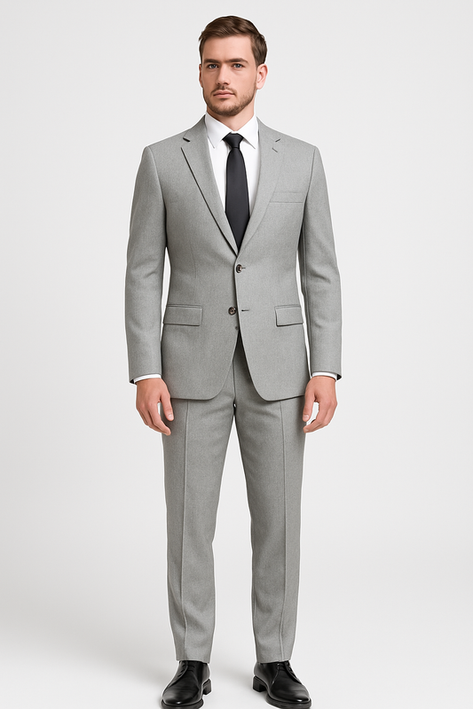 2 Piece Cashmere Suit - Light Grey