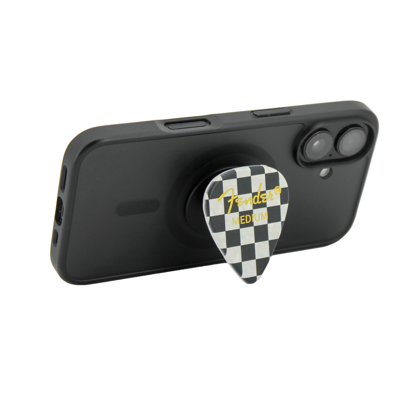 Fender guitar pick phone grip (Checkered)