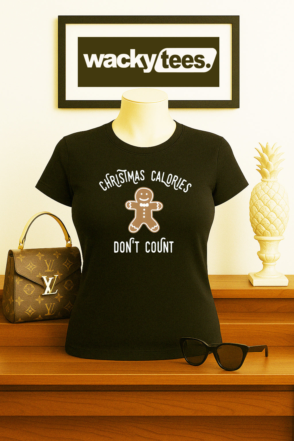 Christmas Calories Dont Count Funny Holiday Graphic Tee Shirt