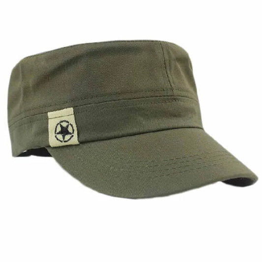 Classic Vintage Flat Top Military Hat - Unisex Baseball Cap - Premium baseball cap from Lizard Vigilante - Just $2.99! Shop now at Lizard Vigilante
