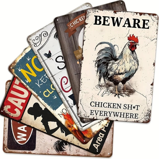 🪧 Cluckin' Hilarious Chicken Tin Sign Set – 6PCS Vintage Farmhouse Coop Decor (8x12”) 🐔 For Home, Garden & Yard Laughs - Premium tin signs from dsers - Just $46.66! Shop now at Lizard Vigilante