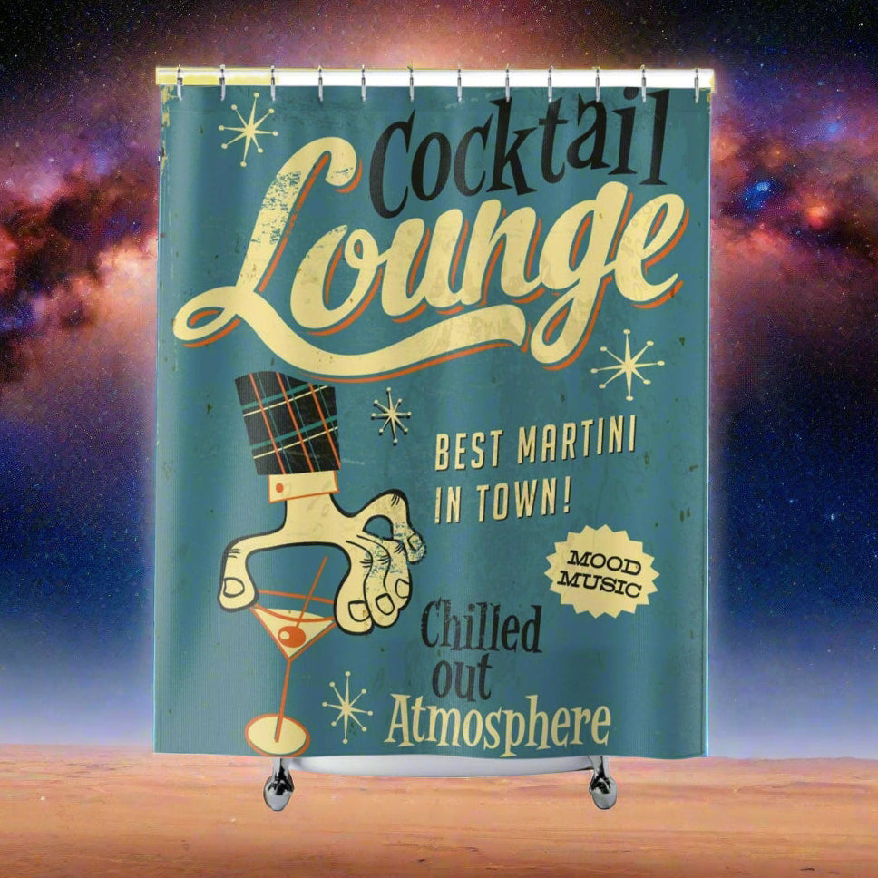 Cocktail Lounge Shower Curtains - Lizard Vigilante