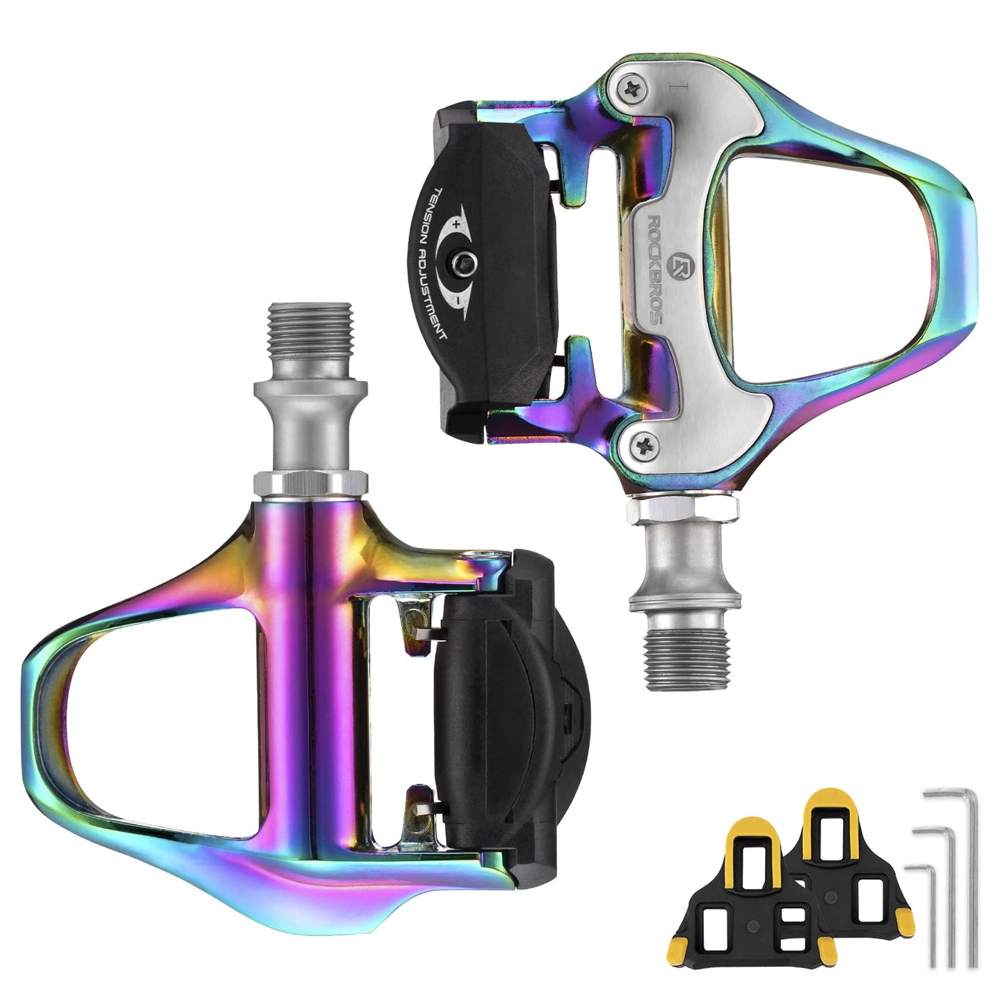 ROCKBROS Lightweight Clipless Pedals with Cleats Compatible with SPD-SL