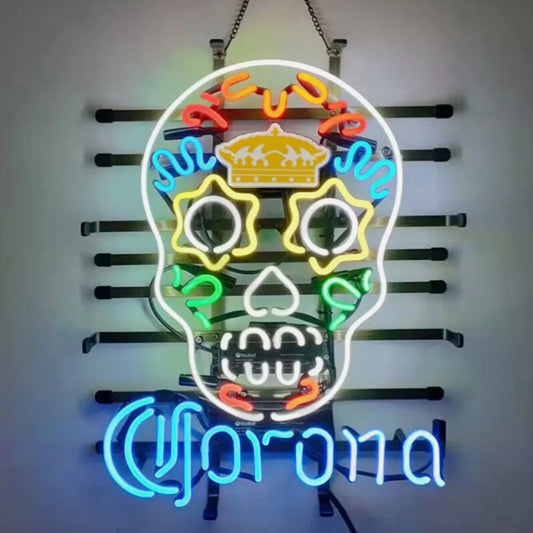 Corona Extra Dia De Los Muertos Hanuted Skull Neon Signs