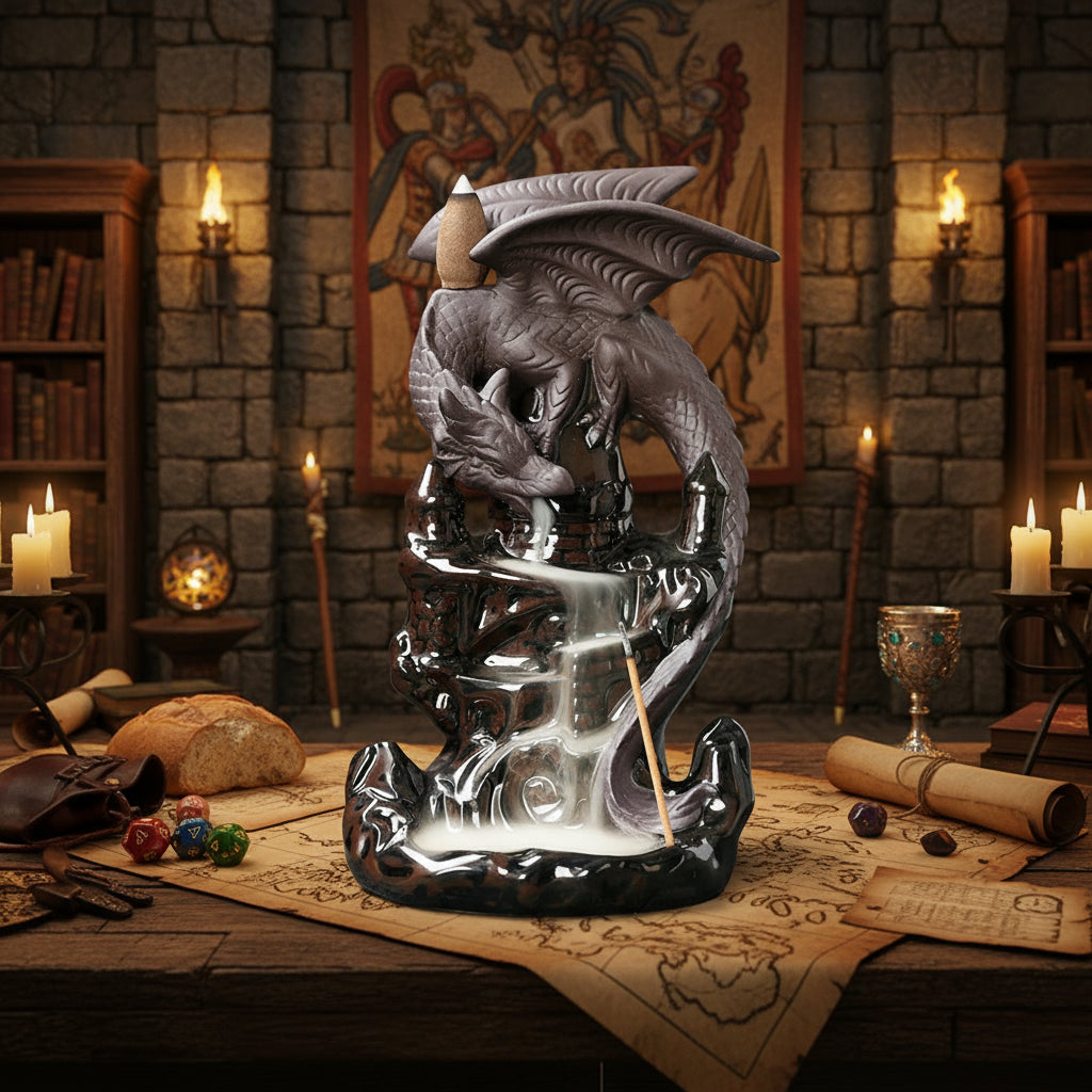 Creative Home Decor Ornaments Dragon Waterfall Backflow Incense Burner Pterosaur Ceramic Censer Incense Stick Holder -No Incense - Premium  from Lizard Vigilante - Just $42.99! Shop now at Lizard Vigilante