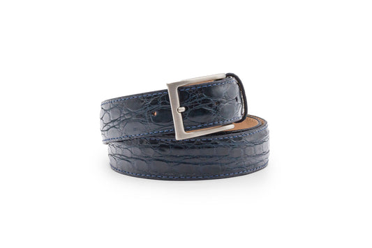 71-155-NVY Crocodile Belt, Navy