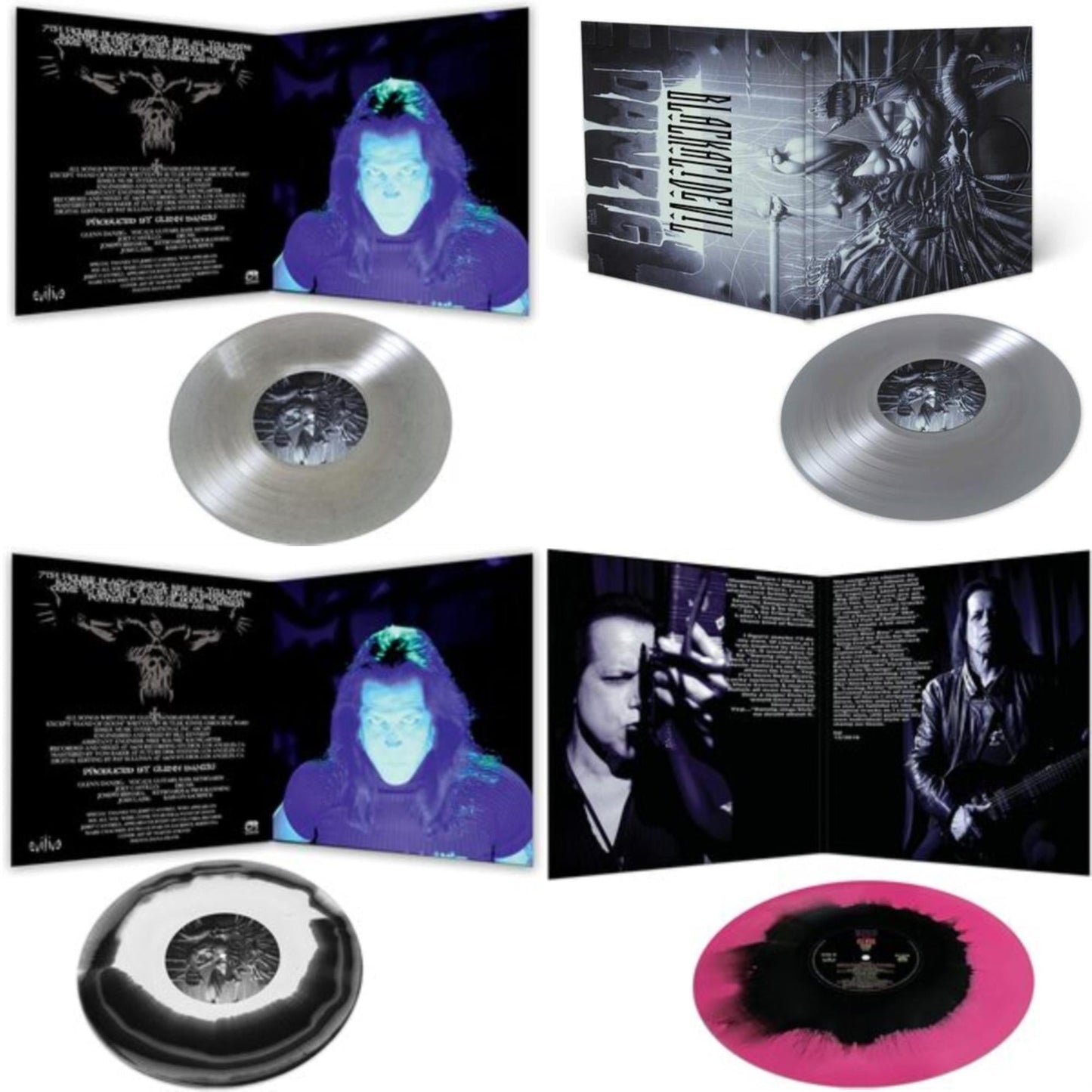 Danzig 5: Blackout (Glitter LP Vinyl) & Danzig 5: Blackacidevil (Silver LP Vinyl) & Danzig 5: Blackacidevil (Black & White Haze LP Vinyl) & Sings Elvis (Pink & Black Haze LP Vinyl)